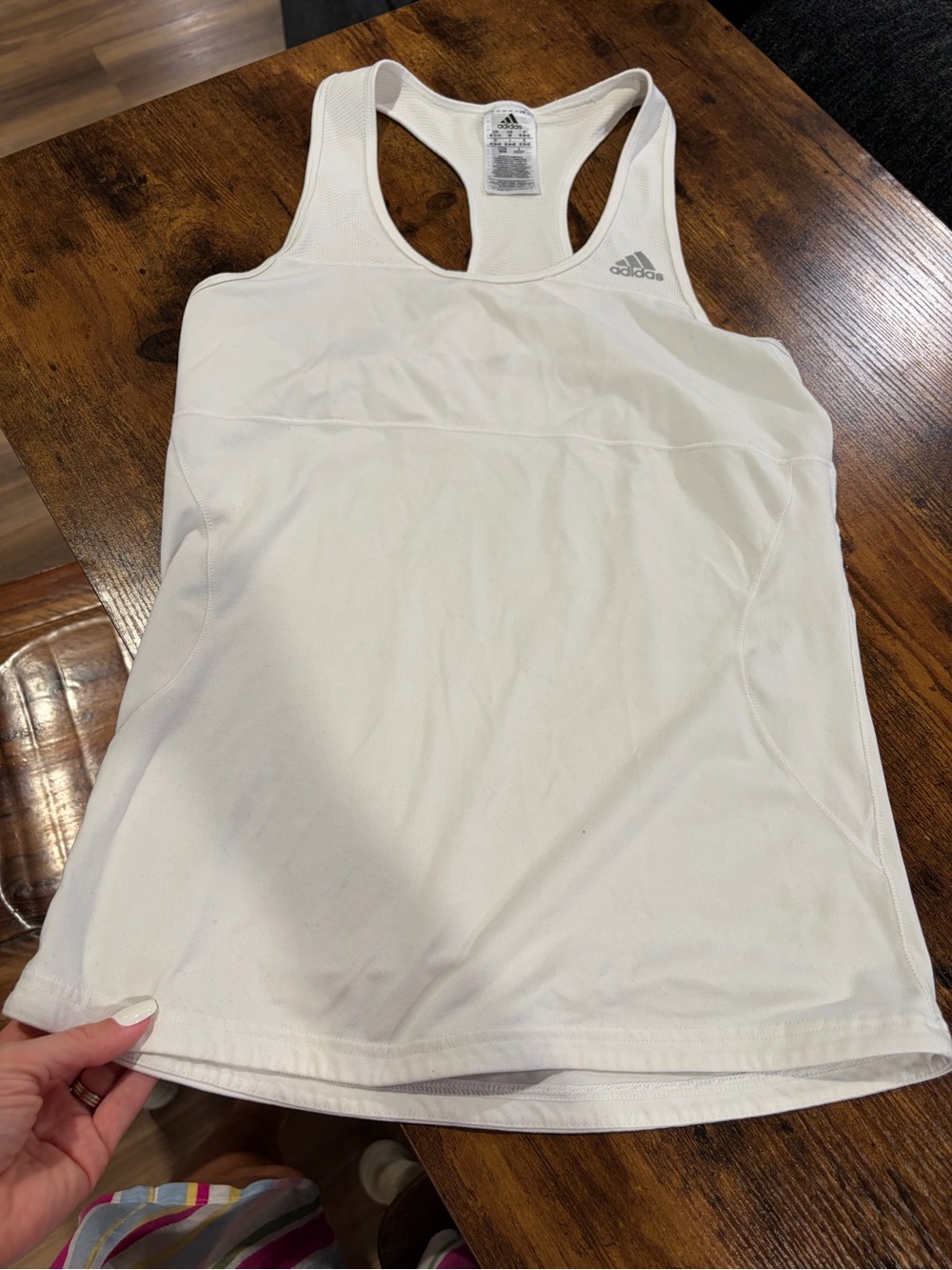 adidas White Racerback Sports Tank